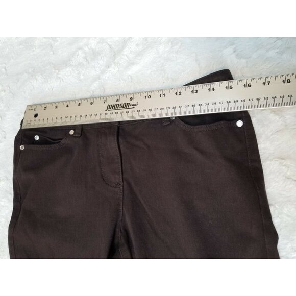 J. McLaughlin Womens Straight Jeans 5-Pockets Studded Mid-Rise Brown Size 10 - Picture 6 of 8